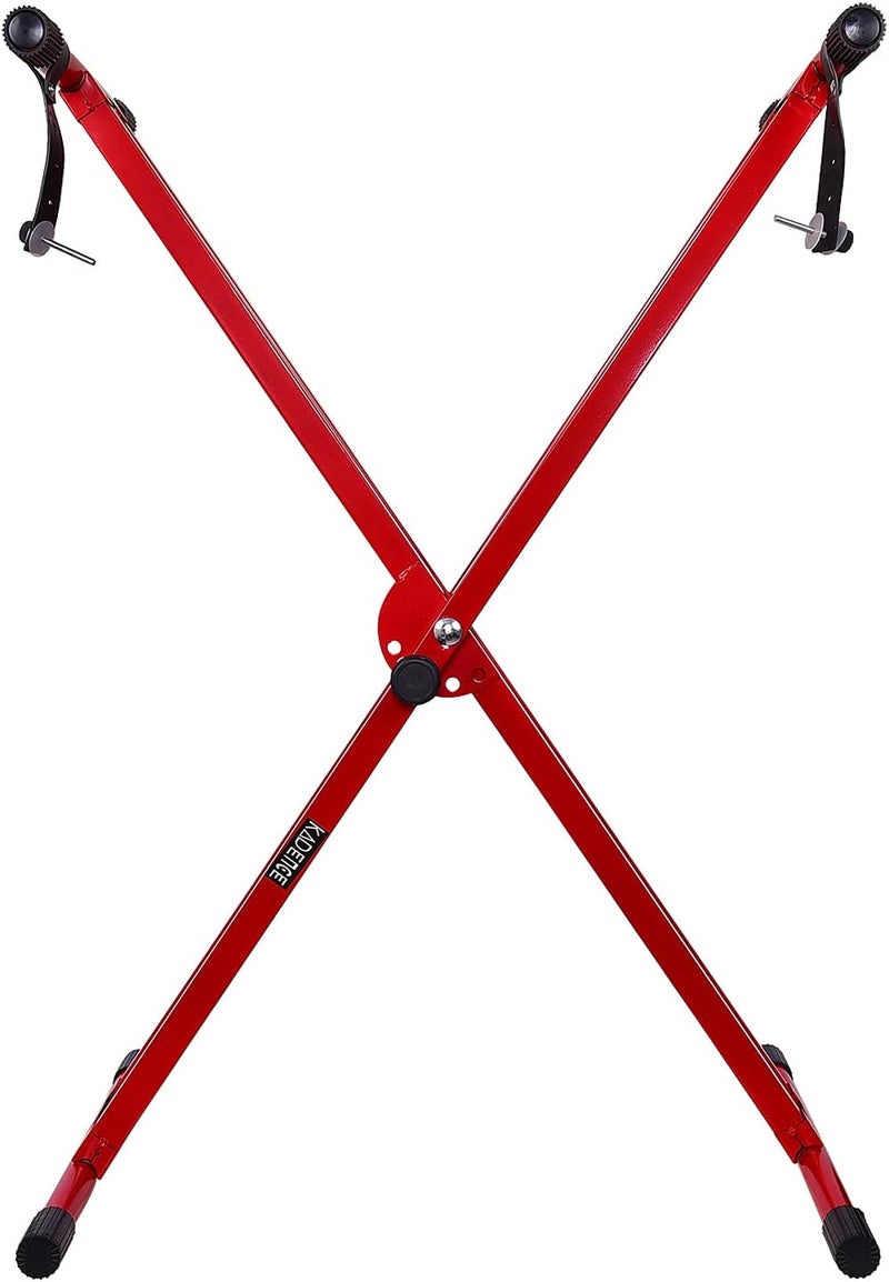Kadence حامل بيانو ثقيل - NK13-3kg مزدوج الدعائم - أحزمة قفل - أحمر - Image 2