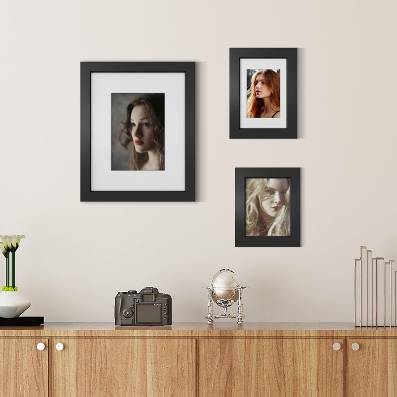 PICRIT 5x7 إطار الصورة لتصاعد الجدار أو جدول عرض أعلى عرض من 12 عرض 4 × 6 مع حصيرة أو 5x7 بدون حصيرة أسود. - Image 5