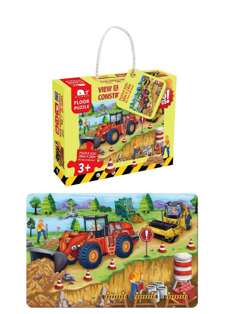 MiniWhale 46 Large Pieces Of Paper Puzzle Engineering Car Children‘s Puzzle Puzzle 3 To 6 Years Old Intellectual Development Toys Children'S Day Gifts Birthday Gifts - Image 1