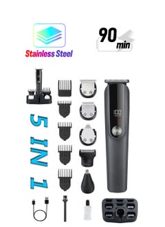 Xoopla Hair Clipper Cordless Professional 5 in 1 Hair Trimmers Beard Trimmer ,Multifunctional Mens Grooming Kit for Beard Face Nose and Ear Hair USB Rechargeable Electric Shaver for Men with Storage Base  - Image 1