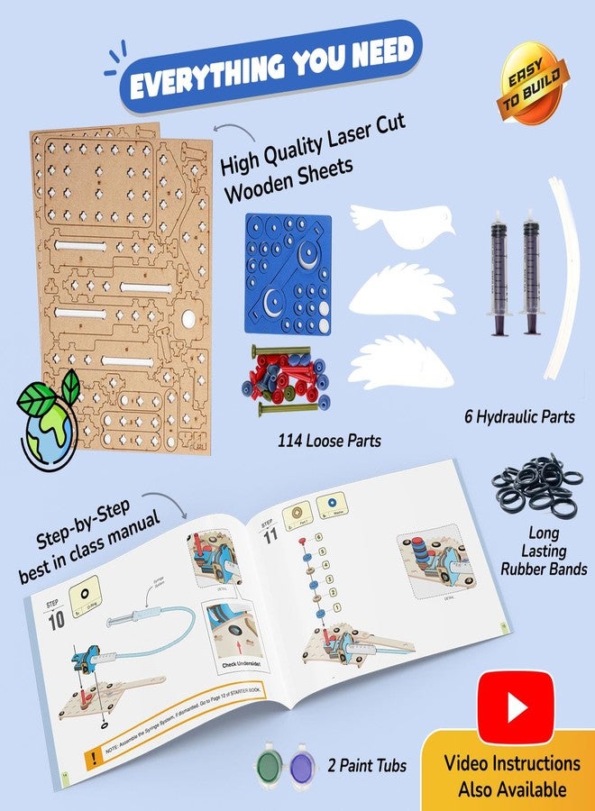 Smartivity 7 in 1 Multi-Builds Hydraulic Kit Toy for Kids 6-14 Years Old I Cool Birthday Gifts Ideas for Boys & Girls | DIY STEM Science Toys for 6,7,8,9,10,11,12,13,14 Years I Wooden Engineering Game - Image 5