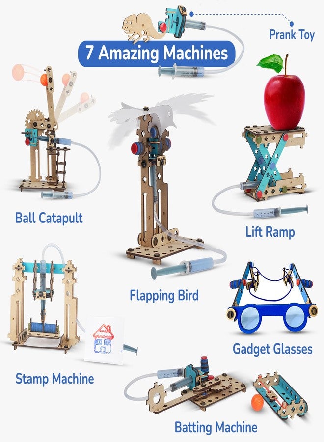 Smartivity 7 in 1 Multi-Builds Hydraulic Kit Toy for Kids 6-14 Years Old I Cool Birthday Gifts Ideas for Boys & Girls | DIY STEM Science Toys for 6,7,8,9,10,11,12,13,14 Years I Wooden Engineering Game - Image 3