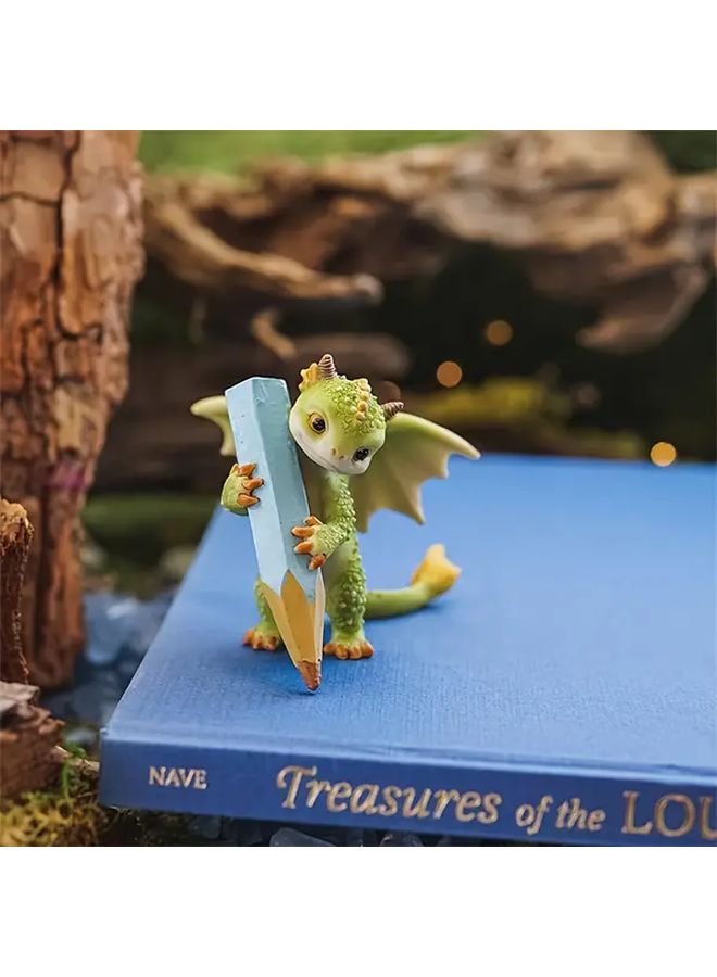 Rex The Green Dragon Mini Figurine Playing With Butterfly Resin Collectible ABS Home Decor - Image 3