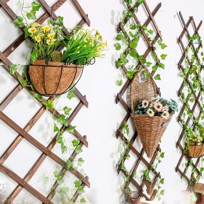 Iceyyyy Wood Lattice Wall Planter - Expandable Hanging Wooden Planter Trellis Frame, Indoor Air Plant Vertical Rack Wall Decor for Room Garden - Image 5