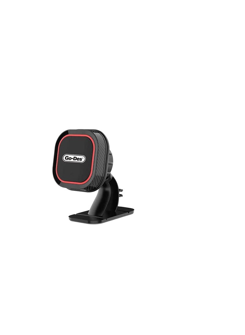 GO-DES - Magnetic car holder for smartphones, black/red - Image 1