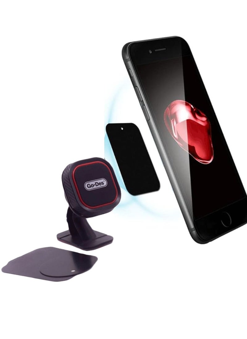 GO-DES - Magnetic car holder for smartphones, black/red - Image 1