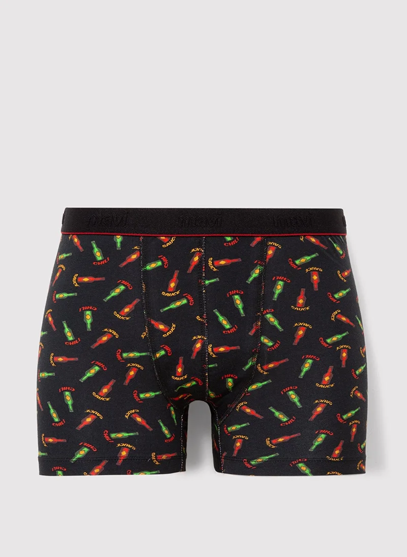 Mavi Printed Black Boxers