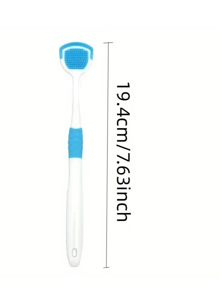 Generic 2 Pcs Tongue Scraper, Pro Clean Tongue Scraper - Freshen Breath, Promote Oral Health, Gentle & Effective Cleaning Tool for Adults, White with Blue Bristles, Ideal for Daily Use, Tongue Cleaner  - Image 3