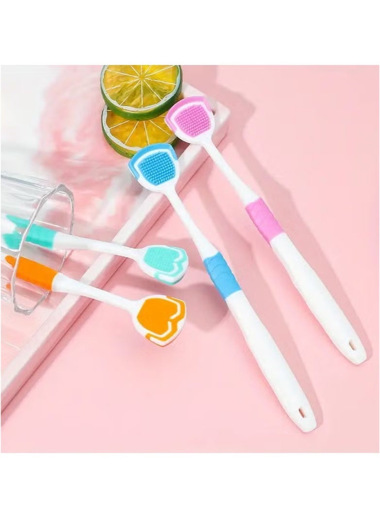 Generic 2 Pcs Tongue Scraper, Pro Clean Tongue Scraper - Freshen Breath, Promote Oral Health, Gentle & Effective Cleaning Tool for Adults, White with Blue Bristles, Ideal for Daily Use, Tongue Cleaner  - Image 4