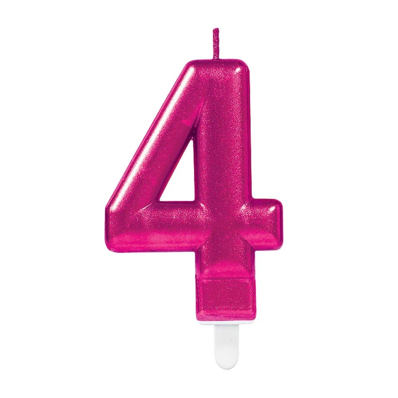 Sparkling Celebration Pink Number 4 Candle