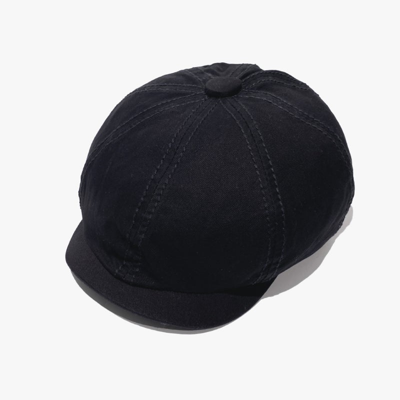 Summer Japanese-Style Solid Color Retro Octagonal Forward Cap, Artistic Women'S Large Head Circumference Baseball Cap, Fashionable Versatile Round Top Sun Protection - Image 1