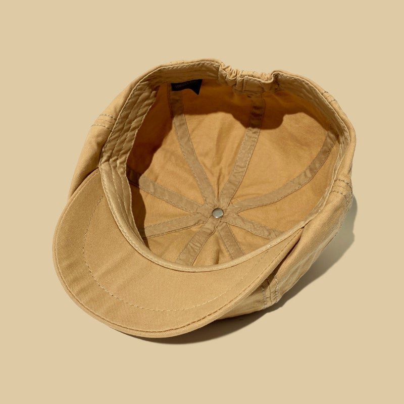 Summer Japanese-Style Solid Color Retro Octagonal Forward Cap, Artistic Women'S Large Head Circumference Baseball Cap, Fashionable Versatile Round Top Sun Protection - Image 4