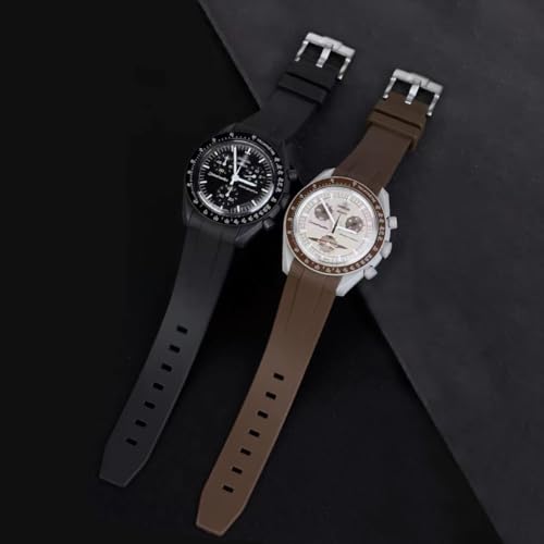 Danxancy Bands for Moonswatch Watch,Curved End Rubber Watch Strap Compatible with Omega Swatch Moonswatch Speedmaster Planet Series Replacement Band for Men Women - Image 4