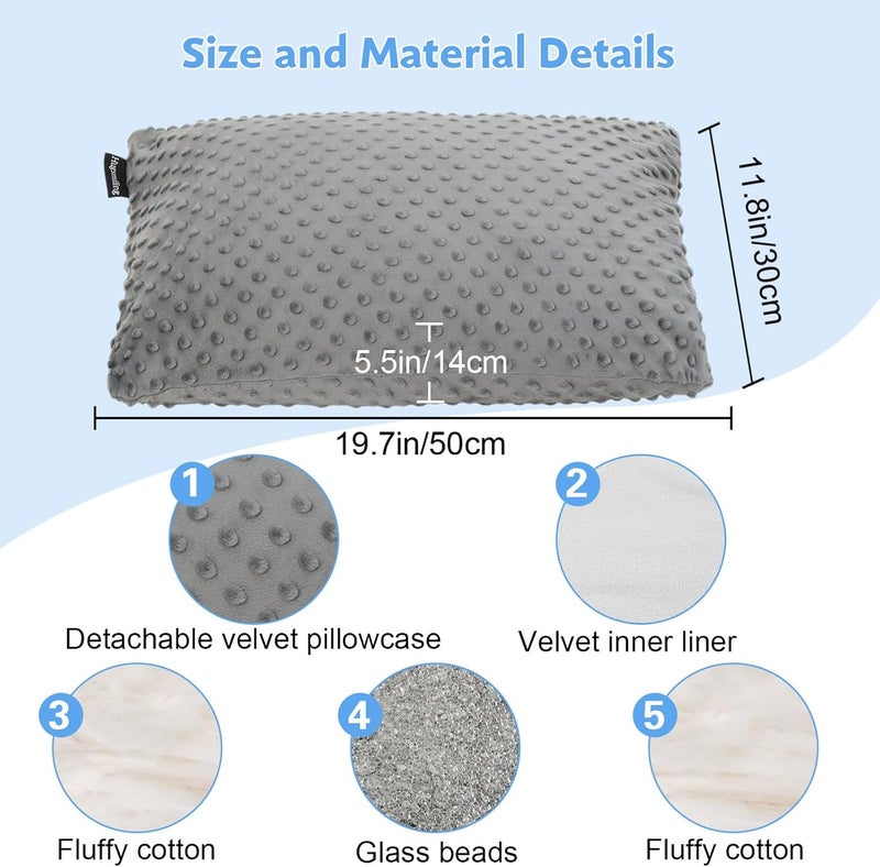 Hugsmiling Weighted Pillow, 6.6lbs Tactile Sensory Huggable Throw Pillows with Machine Washable Cover, Chemical-Free Fabric, Better Sleep on Couch (Grey) - Image 3