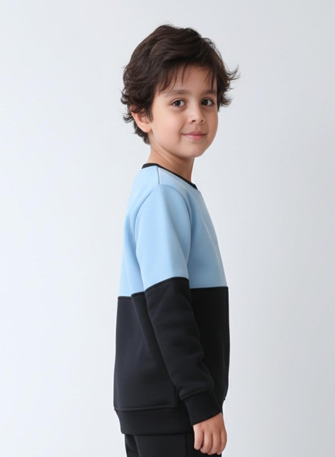 انثريلو سويت شيرت صوف أسود وأزرق متداخل للأولاد من أنثريلو - أسود | 10-12 سنة - Image 3