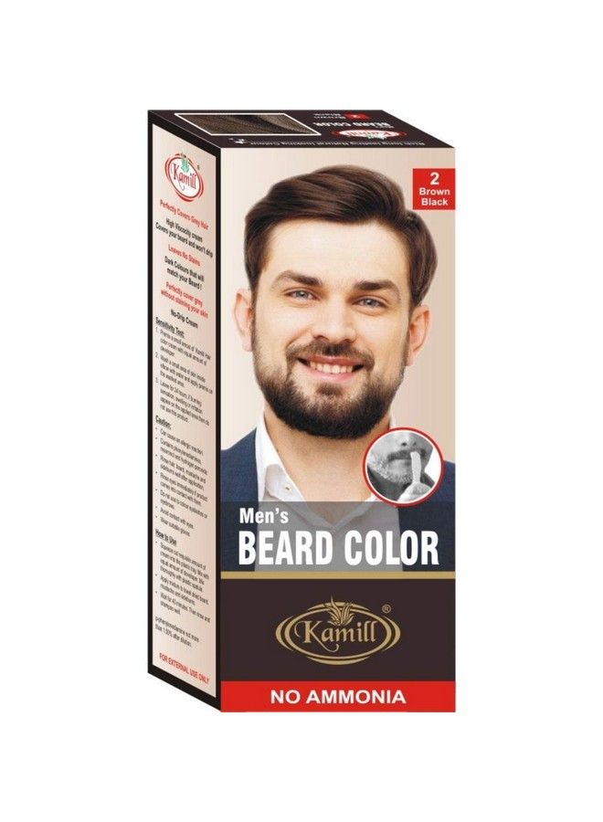 Kamill لون لحية الرجال بدون أمونيا سهل الاستخدام للحفاظ على لون اللحية لتجميل الرجال لون لحية طبيعي للرجال (عبوة من 1 بني أسود (درجة 2)) - Image 1