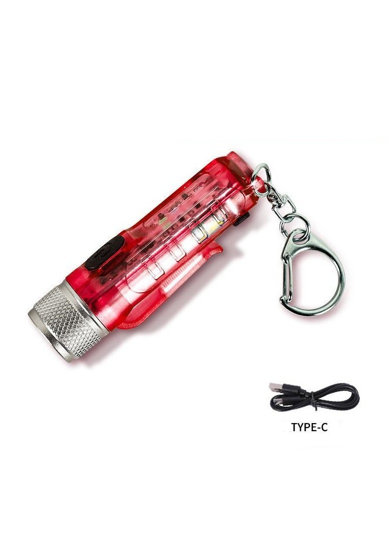 Mini Outdoor Camping Searchlight TYPE-C Rechargeable Mini Portable LED Flashlight Keychain Flashlight 11 Lighting Modes - Image 2