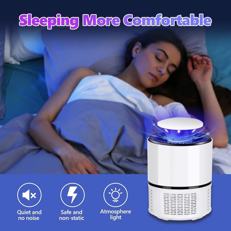 FUIN Bug Zapper, Fruit Flies Trap, Electric Mosquito & Fly Zappers/Killer - Insect Attractant Trap Powerful Little Gnats, Hangable Mosquito Lamp for Home, Indoor, Outdoor, Patio (White) - Image 4
