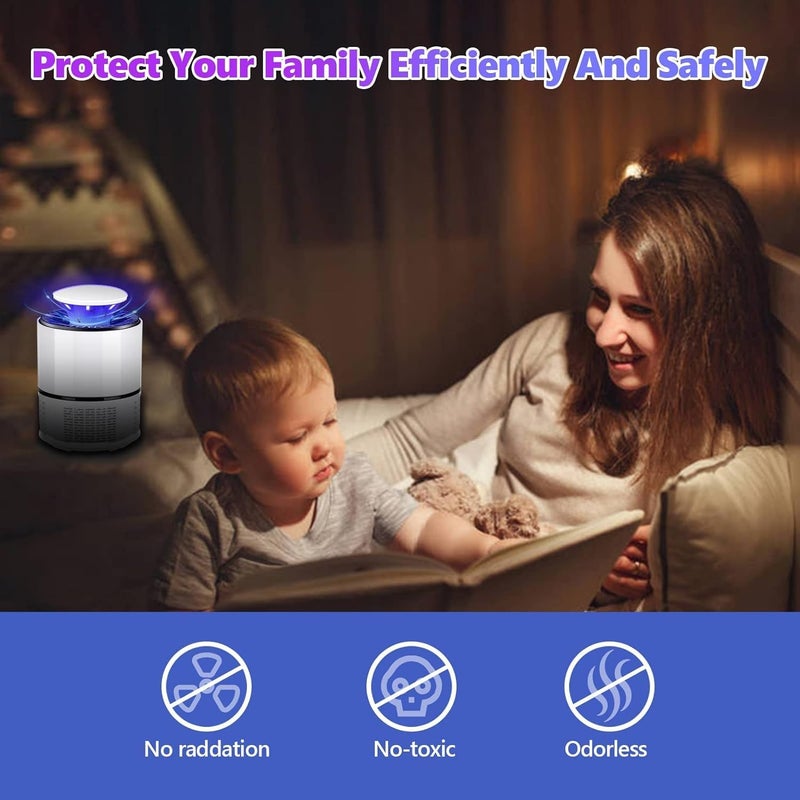 FUIN Bug Zapper, Fruit Flies Trap, Electric Mosquito & Fly Zappers/Killer - Insect Attractant Trap Powerful Little Gnats, Hangable Mosquito Lamp for Home, Indoor, Outdoor, Patio (White) - Image 3