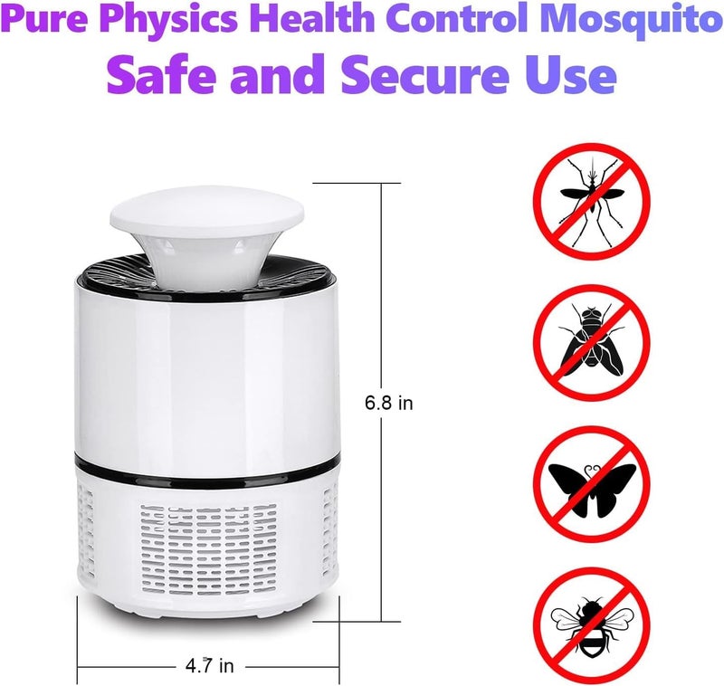 FUIN Bug Zapper, Fruit Flies Trap, Electric Mosquito & Fly Zappers/Killer - Insect Attractant Trap Powerful Little Gnats, Hangable Mosquito Lamp for Home, Indoor, Outdoor, Patio (White) - Image 2