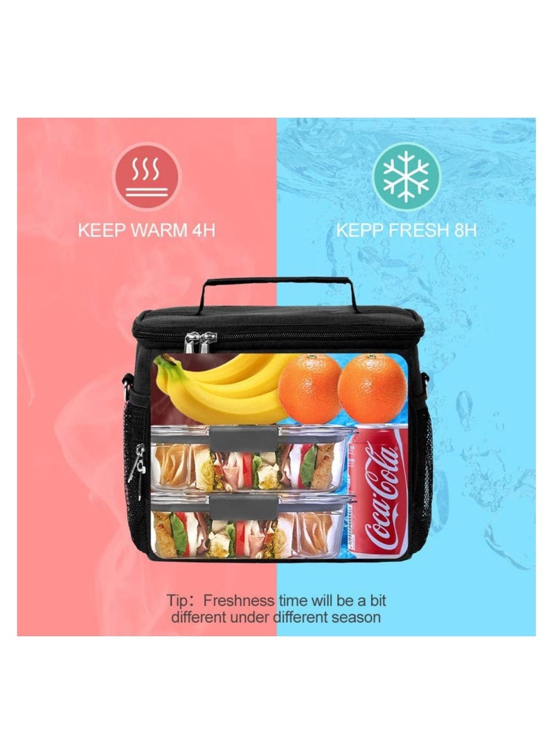 Bluejw Insulated Lunch Bag For Men Women Kids With Strap Handles, Wide Open Easy To Clean Insulated Lunch Bag Box For Office Work School Picnic Travel, Leakproof Thermal Cooler Insulated Lunch - Image 4