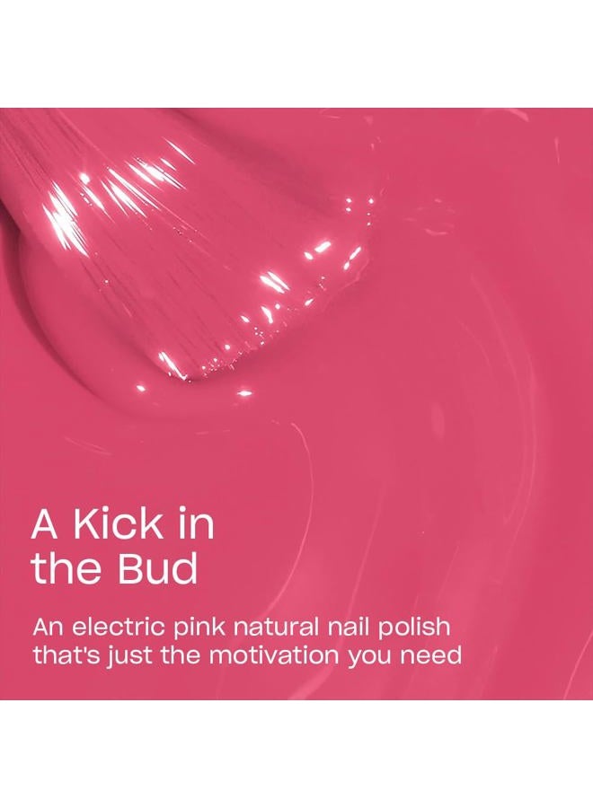 OPI Nature Strong A Kick in the Bud | Opaque Bright Pink Crème Natural Origin Nail Polish | Plant Based, Vegan, Cruelty Free - Image 3