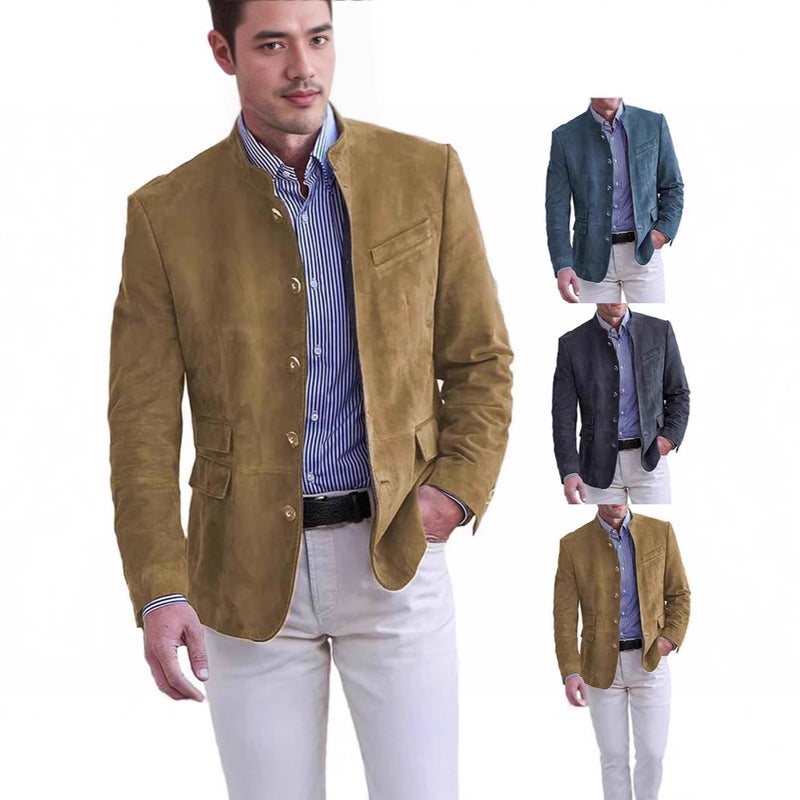 Mens Corduroy Retro Casual Blazer Jacket - Image 4