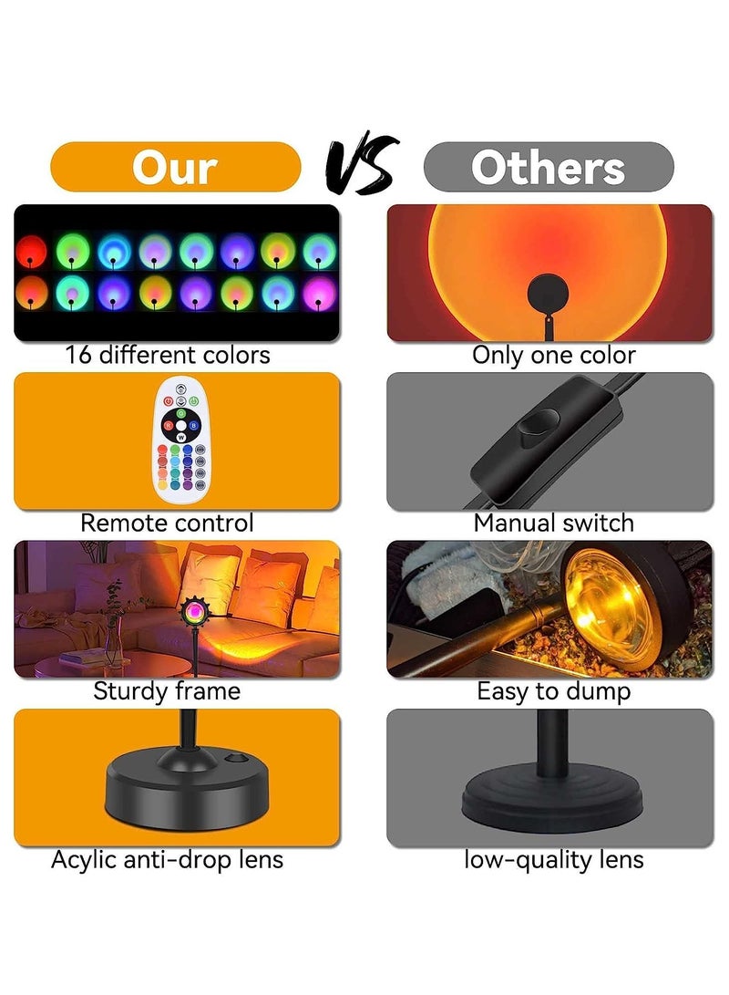 SOLARAE Sunset Lamp Projection, 16 Colors Changing Lamp Projector Rainbow Night Light Sunlight Lamp Room Decor 360 Degree Rotation for Decorations - Image 4