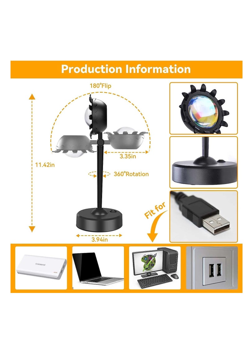 SOLARAE Sunset Lamp Projection, 16 Colors Changing Lamp Projector Rainbow Night Light Sunlight Lamp Room Decor 360 Degree Rotation for Decorations - Image 5