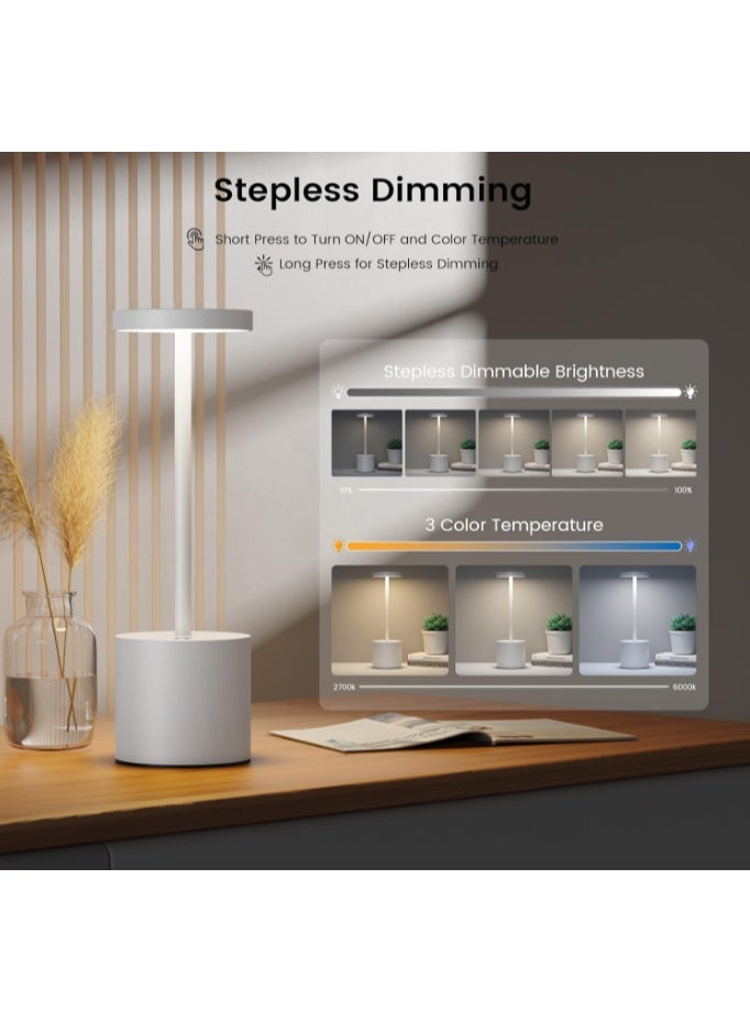 GOGOGO Pack Cordless Table Lamp Rechargeable,6000mAh Battery Operated Portable LED Table Light,Dimming Desk Lamp for Patio/Restaurant/Outdoor - Image 5