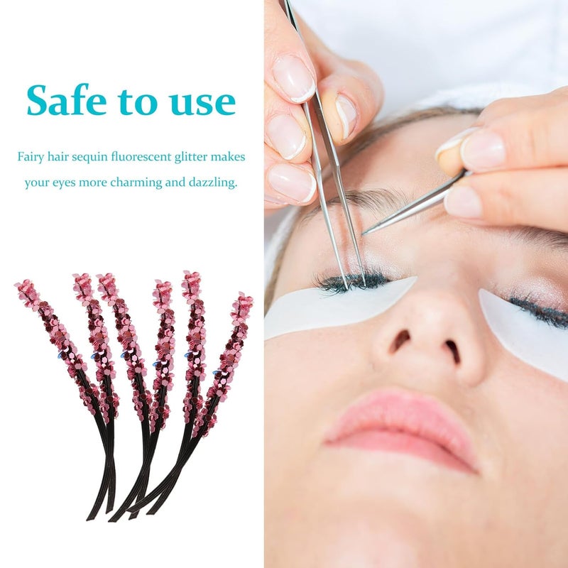 Colored False Eyelashes, Individual Lash Clusters, Fluorescent Glitter DIY Eyelash Extensions for Women, Natural Look False Lashes for Makeup and Costume Use - Image 3