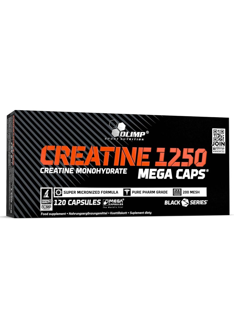 Olimp Creatine 1250 Monohydrate Mega – 120 Capsules | Boost Strength, Endurance, and Muscle Growth, Supports Performance During High-Intensity Training - Image 1