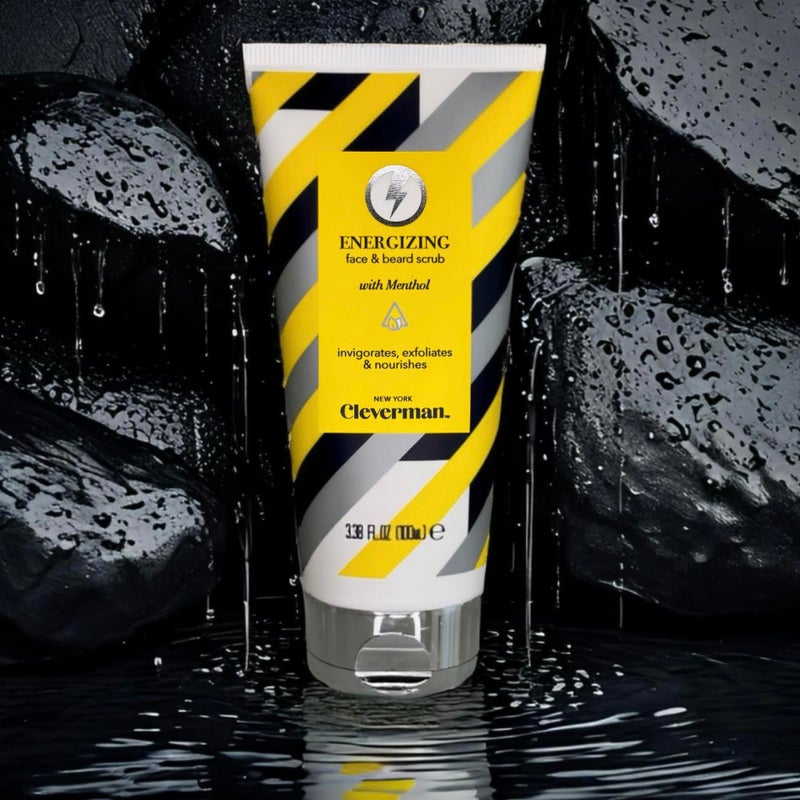 Cleverman Energizing Face and Beard Scrub for Men, 100ml, Menthol-Infused Refreshing and Exfoliating Facial Cleanser, Beard Scrub for All Skin Types - Image 4