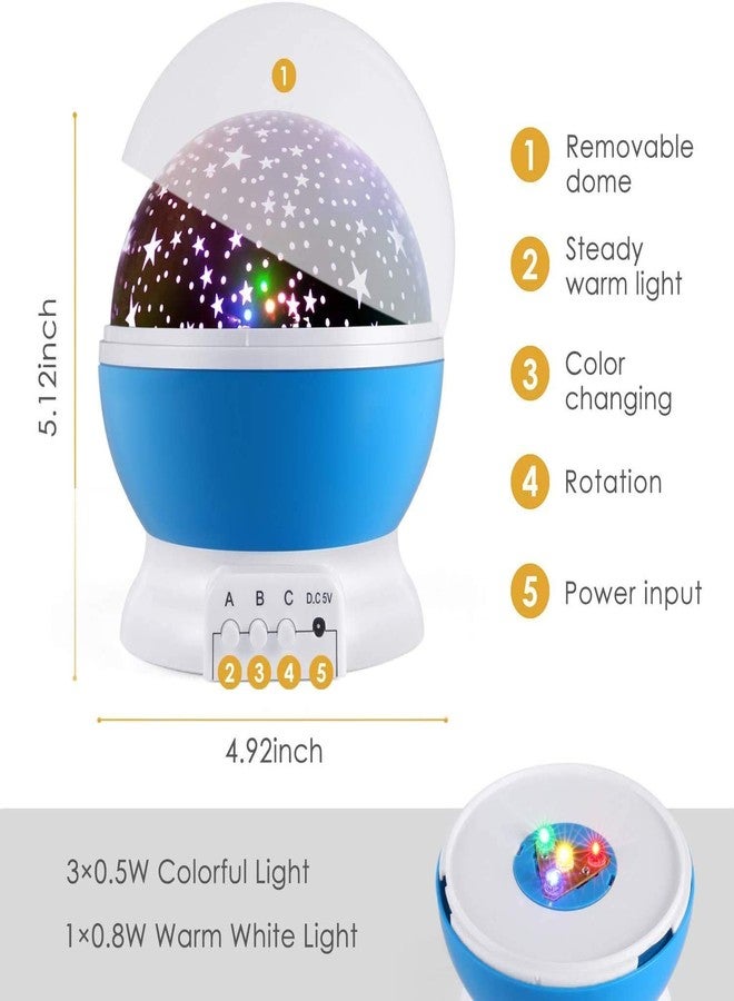 Deoxys Baby Night Light Moon Star Projector 360 Degree Rotation - 4 LED Bulbs 9 Light Color Changing with USB Cable, Unique Gifts for Men Women Kids Best Baby Gifts (DE-03) Multicolour - Image 5