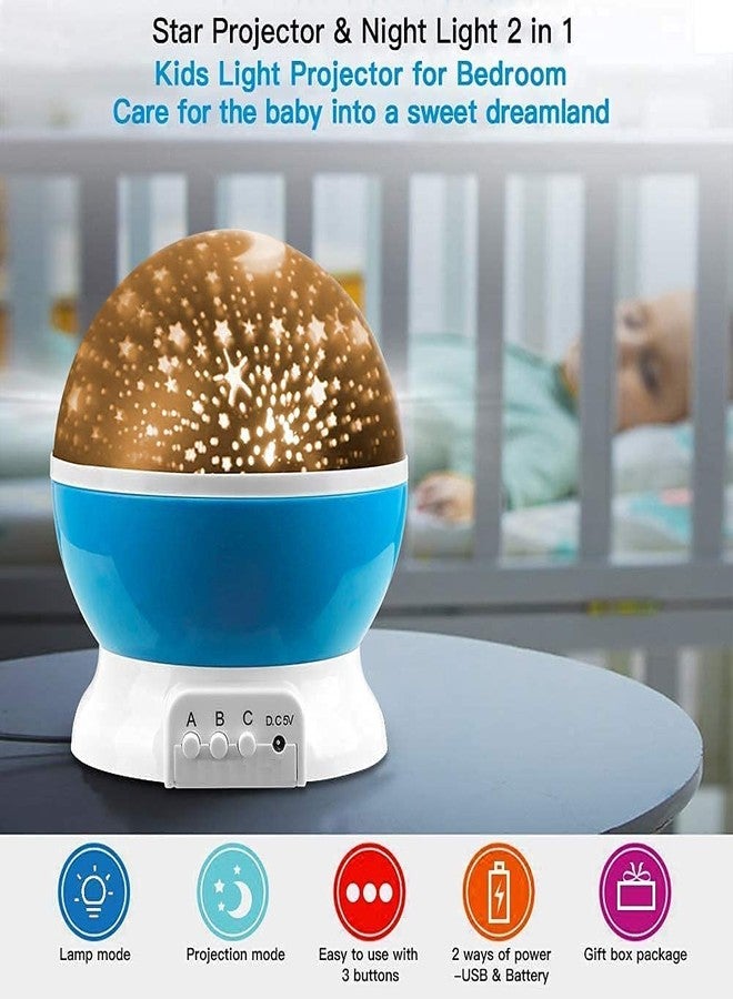 Deoxys Baby Night Light Moon Star Projector 360 Degree Rotation - 4 LED Bulbs 9 Light Color Changing with USB Cable, Unique Gifts for Men Women Kids Best Baby Gifts (DE-03) Multicolour - Image 3