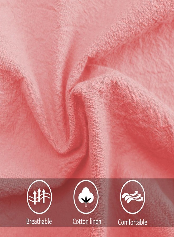 Pinknoke Cotton Linen Pinafore Apron Dress for Women with Pockets Cute Art Chef Aprons for Kitchen Baking Gardening Painting (Pink) - Image 4