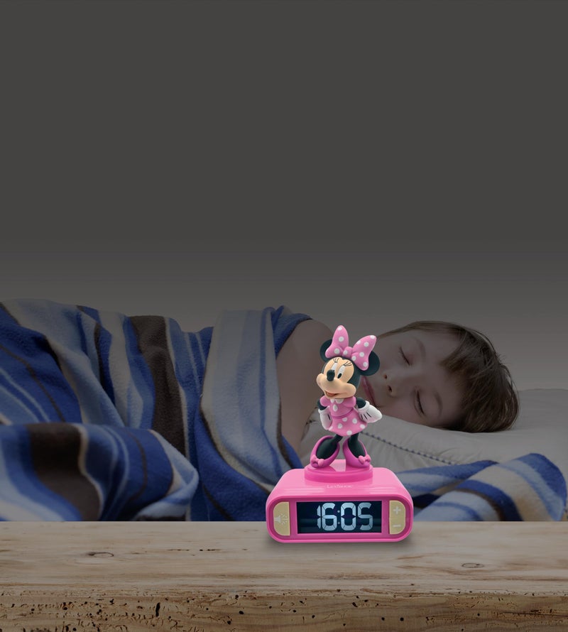 LEXiBOOK, Disney Minnie, Minnie Nightlight Alarm Clock, Sounds and Melodies, LCD Backlit Screen, Luminous, Snooze, Pink, RL800MN - Image 5