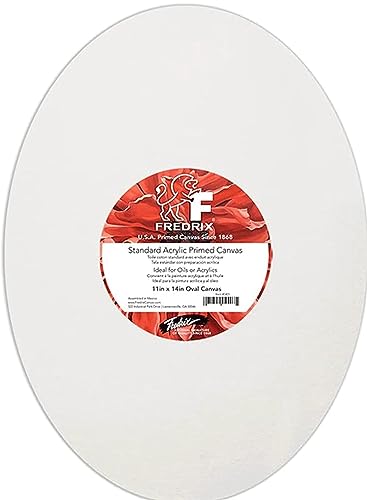 Fredrix 11 by 14Inch Oval Stretched Canvas - Image 1