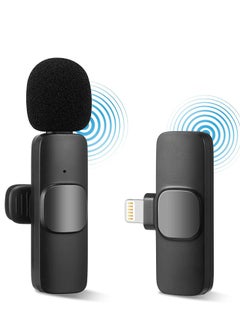 Wireless Lavalier Microphone for iPhone iPad Mini Mic for YouTube Facebook Live Stream TikTok Vlog Zoom Video Recording - Noise Reduction/No APP & Bluetooth Needed (Lightning)