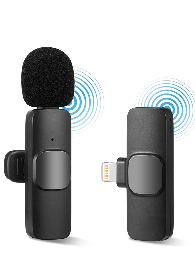 Generic - Wireless Lavalier Microphone for iPhone iPad Mini Mic for YouTube Facebook Live Stream TikTok Vlog Zoom Video Recording - Noise Reduction/No APP & Bluetooth Needed (Lightning) - Image 1