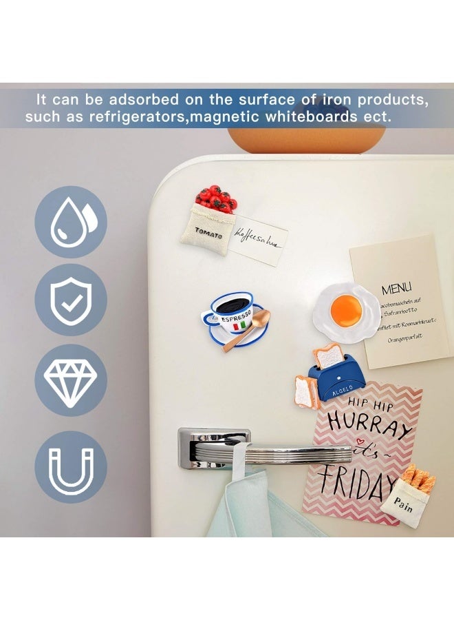 6 قطع مغناطيس ثلاجة من الراتينج ثلاثي الأبعاد - مغناطيسات إبداعية على شكل طعام طبيعي للديكور المنزلي أو الثلاجة أو السبورة المغناطيسية أو السبورة السوداء - Image 3