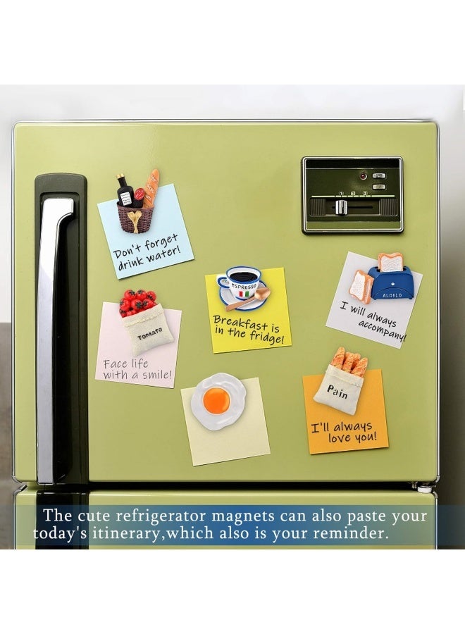 6 قطع مغناطيس ثلاجة من الراتينج ثلاثي الأبعاد - مغناطيسات إبداعية على شكل طعام طبيعي للديكور المنزلي أو الثلاجة أو السبورة المغناطيسية أو السبورة السوداء - Image 5