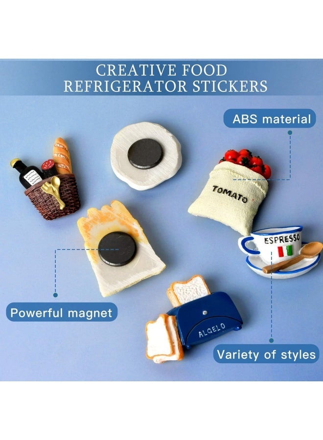 6 قطع مغناطيس ثلاجة من الراتينج ثلاثي الأبعاد - مغناطيسات إبداعية على شكل طعام طبيعي للديكور المنزلي أو الثلاجة أو السبورة المغناطيسية أو السبورة السوداء - Image 4