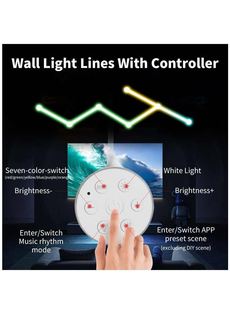 Meiyilan 6 LED Light Lines Smart WiFi RGB LED Wall Light Lines,16M+ Color Dimmable Smart LED Gaming Light Lines, Music Sync LED Home Wall Decor Light Bars, Compatible with Alexa and Google Assistant - Image 2