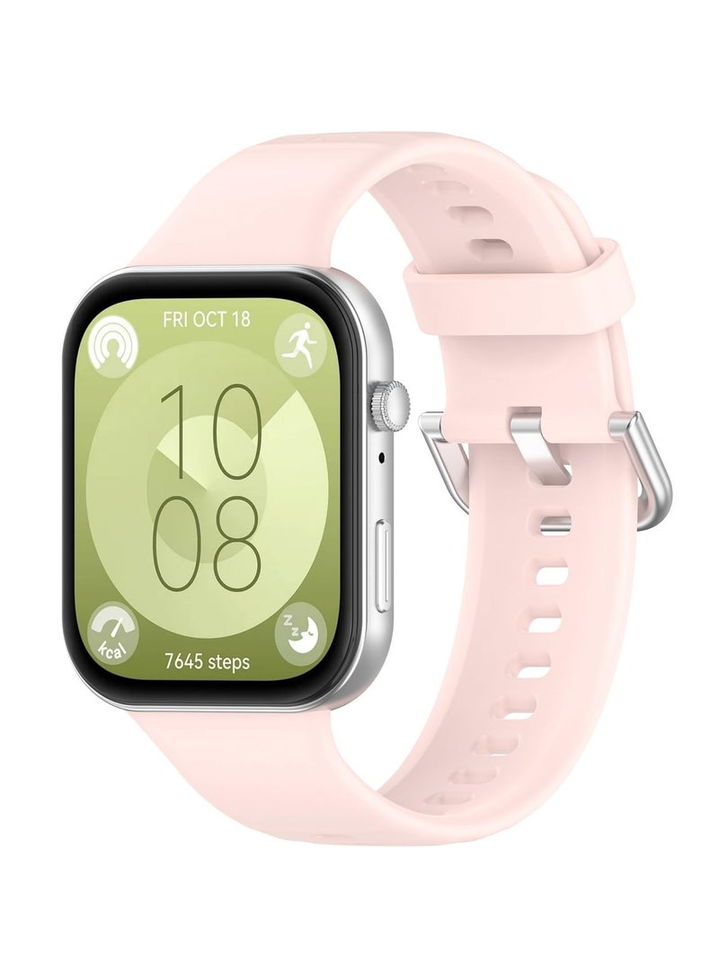 Watch Bands for Huawei Watch Fit 3 Adjustable Silicone Wristband Quick Release Strap Sport Replacement Band Compatible with Huawei Watch Fit3 Smart Watch (Pink)  - Image 1
