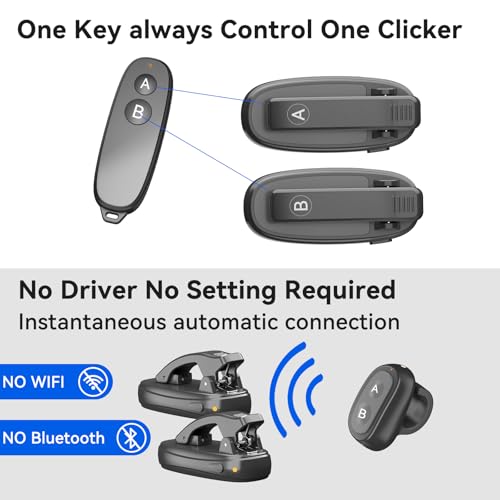 SSPONT [2 Clips] Finger Ring Page Turner Remote for Kindle Paperwhite Remote Page Turner Accessories for Kindle Clip Clicker Rechargeable Page Turner for Ipad Android Tablets Phone Camera Triggers - Image 4