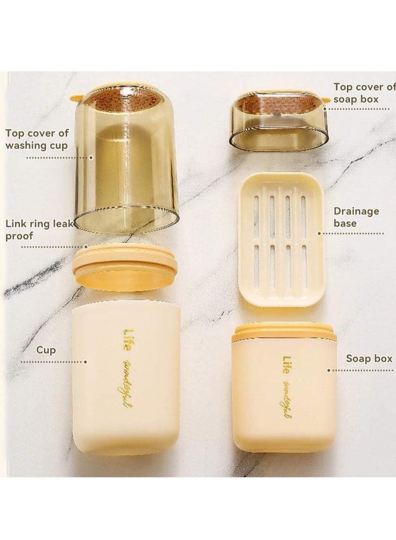 Captaintech Toothbrush Set with Soap Box for Travel, Soap Dish with Lid, Drainable and Portable Toothbrushes Storage Covers Case for Bathroom Gym Travel Camp - Image 4