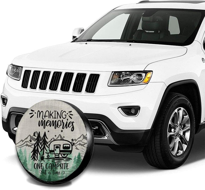 Gwomo Making Memories One Campsite at a Time Spare Tire Cover - Universal Fit for Trailer, RV, SUV, Truck - 15" - Image 4