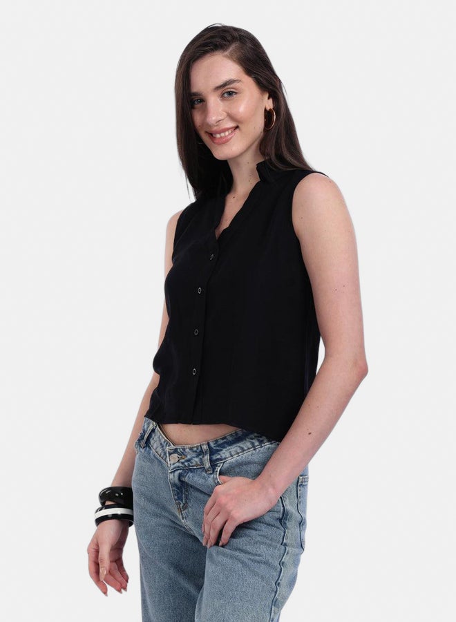 Carina Collared Sleeveless Shirt - Image 2