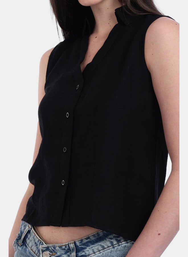 Carina Collared Sleeveless Shirt - Image 4